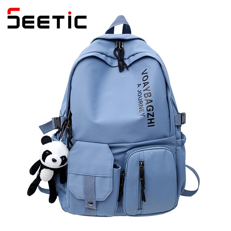Seatic damenrucksack mit großem fassungsvermögen, wasserdicht, schulrucksack, diebstahlsicher, laptop-rucksack, unisex-reiserucksack mit vielen fächern: Blauer rucksack
