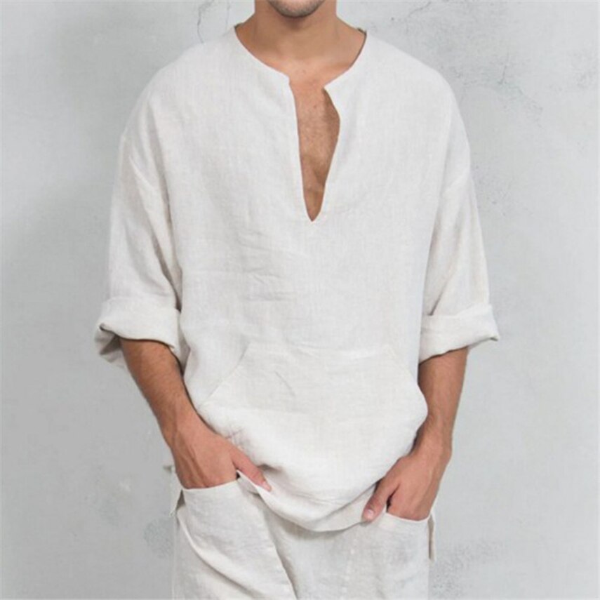 Moslim voor heren shirts top jubba thobe dubai lange mouwen islamitische kleding effen pakistan eid mubarak midden-oosten t-shirt