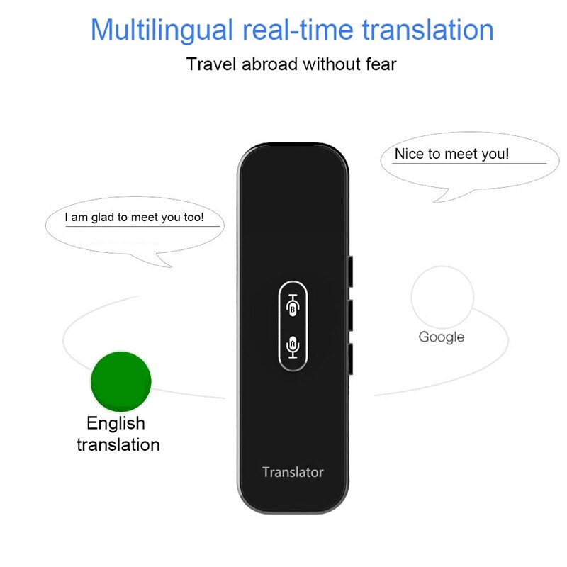 G6X Smart Voice Speech Translator with 40+ Languages Instant Bluetooth Translator for Learning Travelling Business Meet (Black)