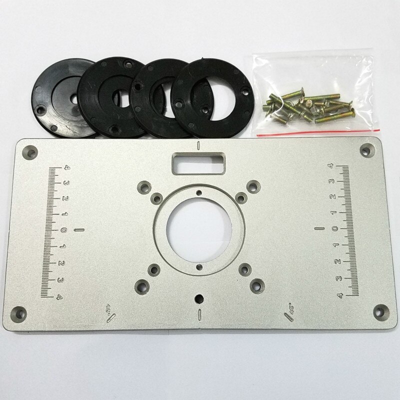 1 Stk/set 700C Aluminium Plaat 4 Stuks Insert Ringen Hout Router Tafel Voor Houtbewerking Trimmers Routers Diy Engrving Machine