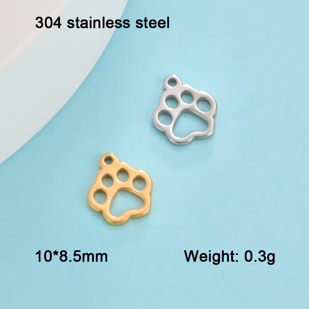 EUEAVAN 5 stks Dier Rvs Charms Kat Vlinder Poot Libel Vissenstaart DIY Hanger Ketting Sieraden Maken Accessoires