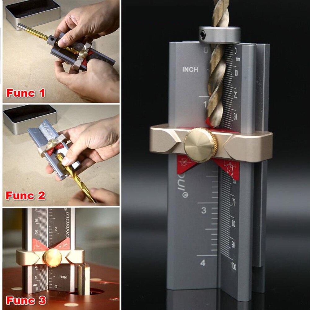 Trebearbeiding multifunksjonell aluminiumslegering borevinkelmåleinstrument sagblad boredybdemåleinstrument høydemåler