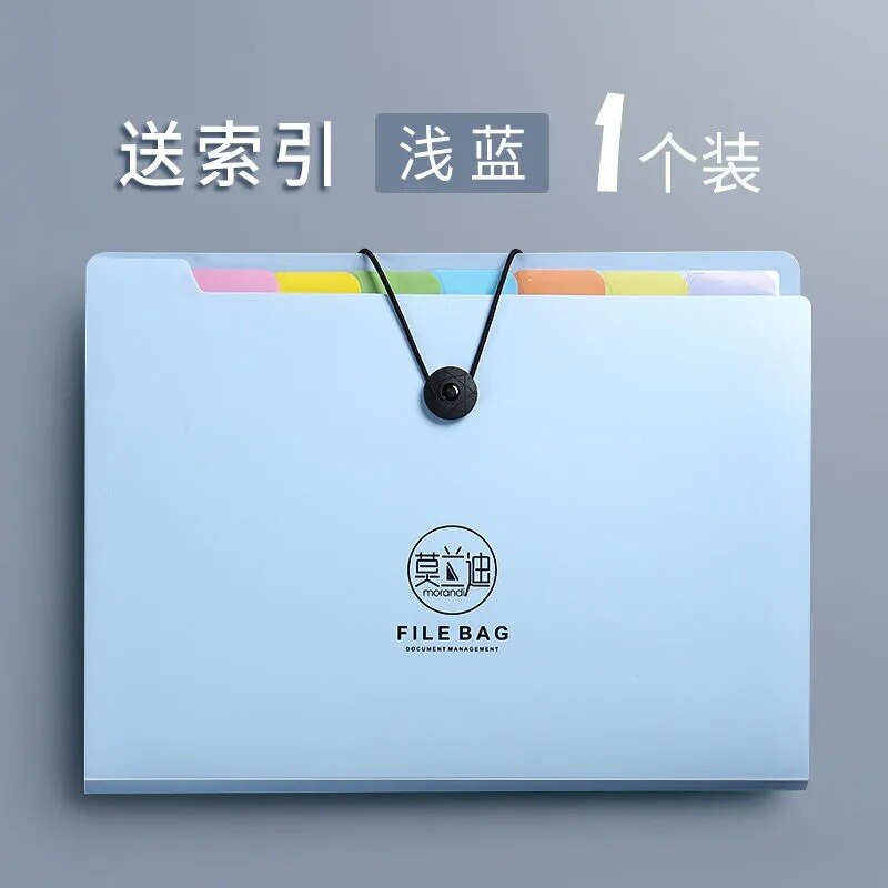 Small Expanding File Folder With 12 Pockets Receipt Organizer Folder Accordion Folder Office Document PP Wallet Case Waterproo: 8 Pockets-Blue