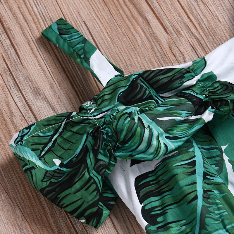 2 Sest Top + Shirt Voor Meisjes Blad Patroon Vestidos Voor Baby Mouwloze Meisjes Party Shirt Kids Meisjes Zomer Kleding