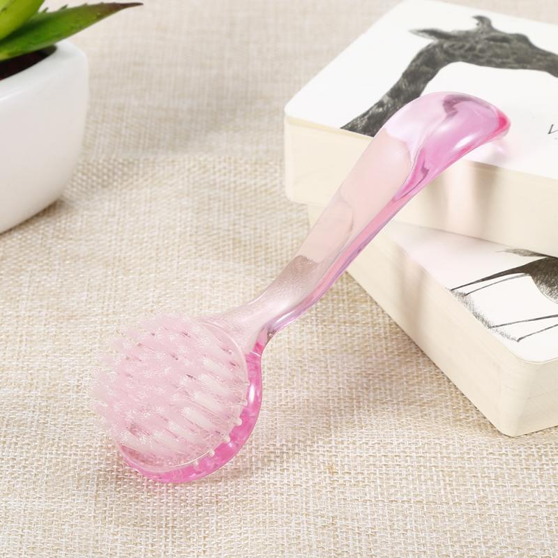 1 stuks ronde kop met handvat nagelborstel plastic nagelstofborstel zacht haar met deksel voor nagelverzorging