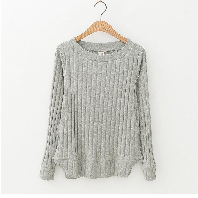 Borstvoeding Katoen Tee Borstvoeding Kleding Side Slit T-shirt Moederschap Lange Mouw Verpleging Kleding Top M-XXL