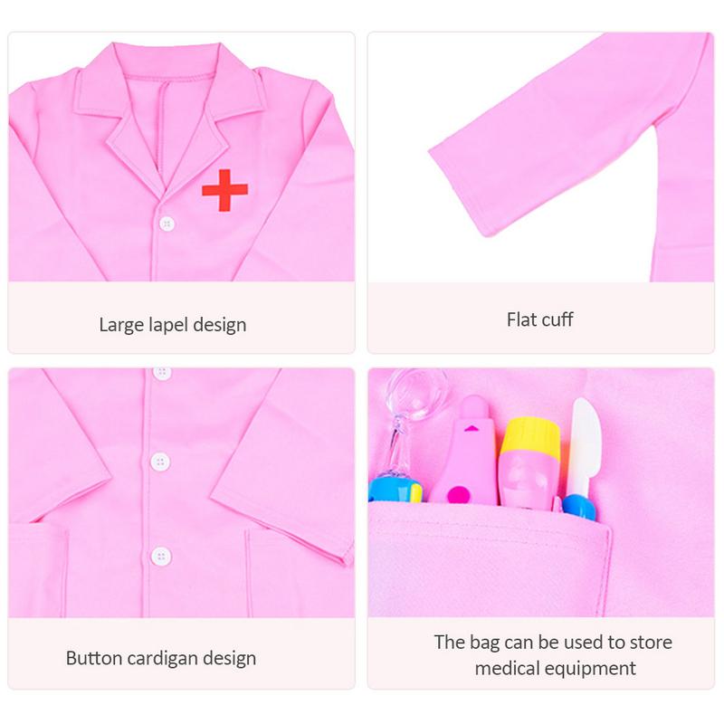 Tenue enfant jeu de rôle deguisement docteur salopette robe blanche uniforme infirmier