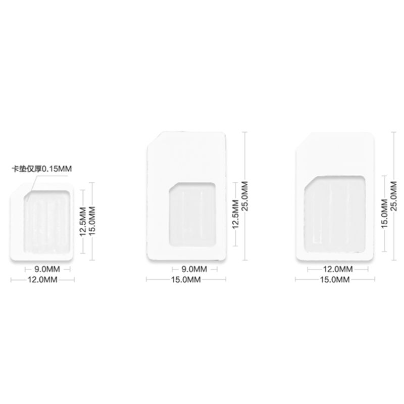 1 Set Nano Sim-kaart naar Micro Standaard Adapter Converter Voor Telefoon Sim-kaart Adapter Converteren Universele Telefoons Voor Nano Sim 4 In 1