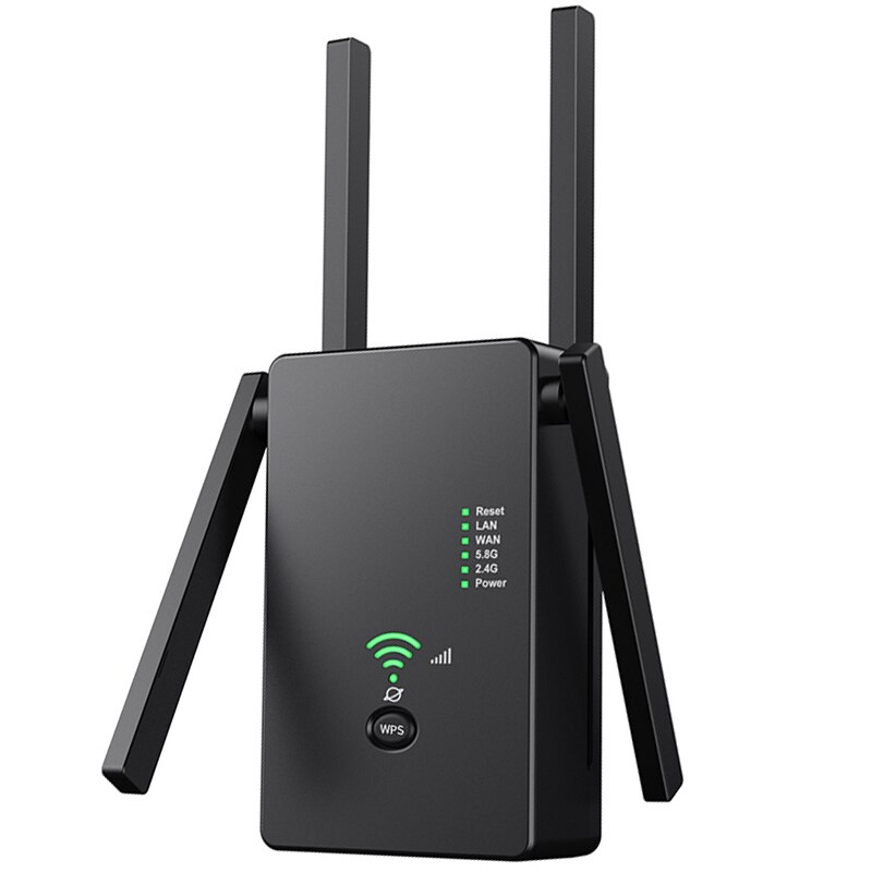 1200Mbps Wifi Repeater Dual Band Wireless 2.4G/5G Wifi Extender AP Router Signal Amplifier with 4Pcs Antennas EU Plug: Default Title