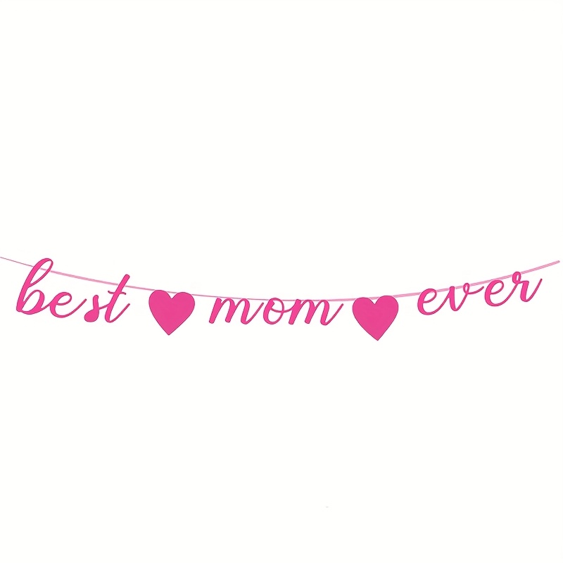 Banner de dia das mães, ouro rosa, decorações de dia das mães, suprimentos, formato de coração, ornamento pendurado, decoração de feliz dia das mães: Cor de Areia
