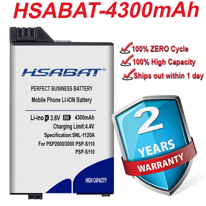 Batería de 100% mAh para Sony PSP 4300, 2000, PSP2000, PSP3000, PSP-S110, Mando de consola, portátil, stcok, novedad de 3000