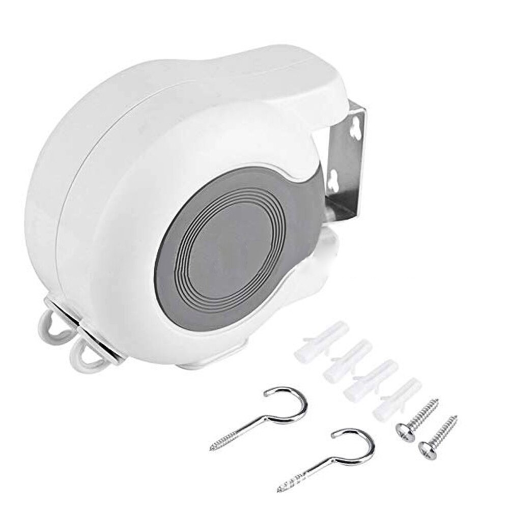 Retractable Clothesline with Dual Lines 98 Feet Portable Heavy Duty PVC Retracting Clothes Line Clothes Drying Rack for Outdoors