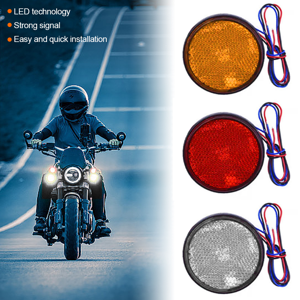1X24LED motorfiets ronde reflector achterlicht remlicht motorfiets achterlicht auto ATV LED-reflectoren vrachtwagen zijwaarschuwingslichten