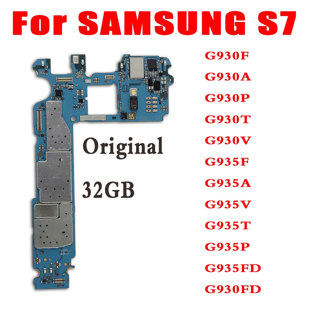 Placa base Original para Samsung Galaxy S7 G930F G930A G930P G930T G930V G930FD G935F G935A G935P G935T G935V G935FD, versión EU