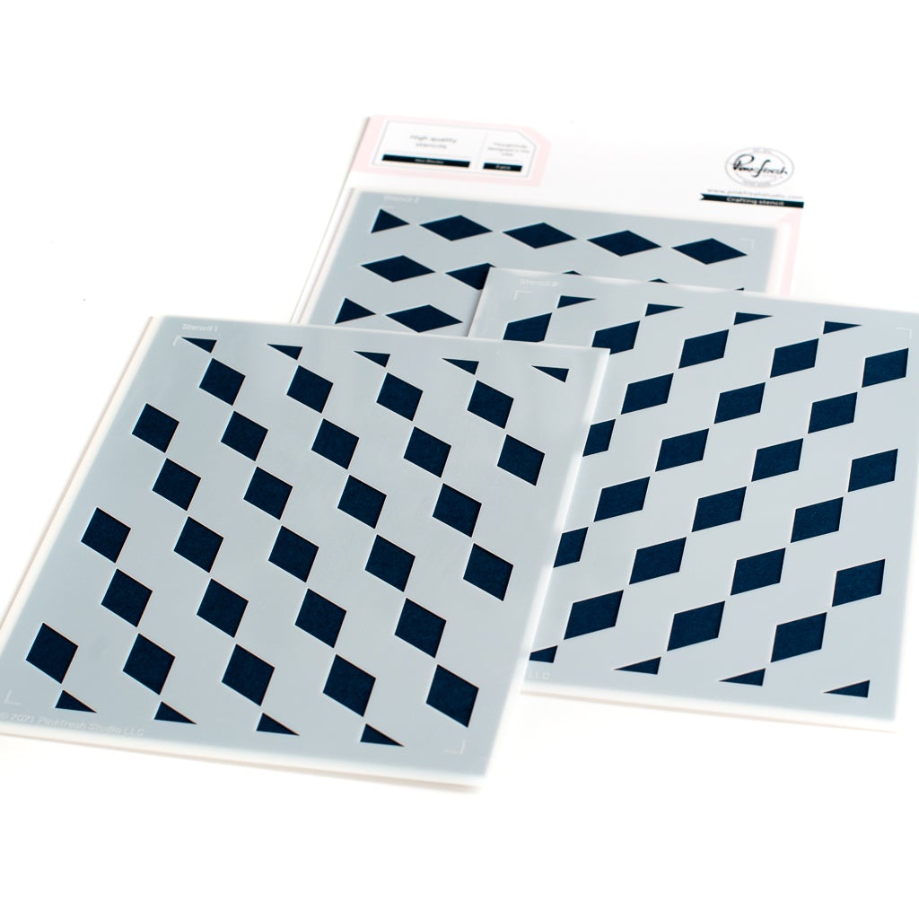 Diamond Background Foil Stencil for Scrapbooking Album Decoration Craft for DIY Greeting Card Making 2022: FL0875-stencil-3pc