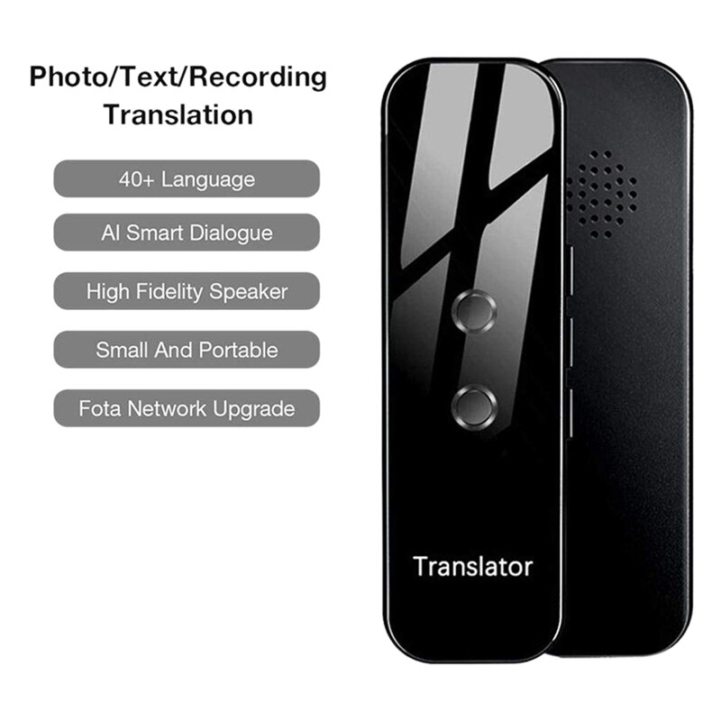 Portable G6 Smart Voice Speech Translator Two-Way Real Time 70 Multi-Language Translation for Learning Travelling Business Meet