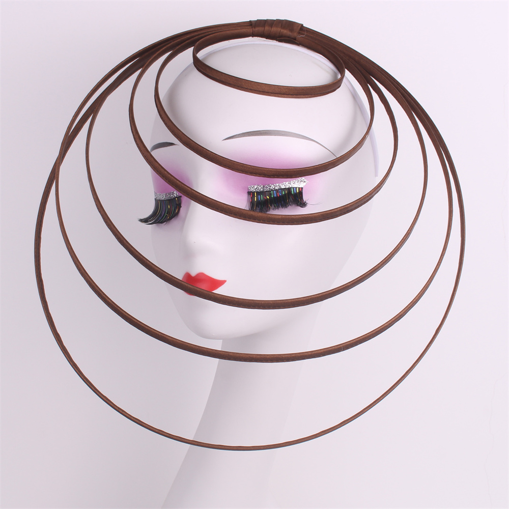 Royal Ascot Luxury Fascinator Hat Women Wedding Headpiece Mesh Hat Formal Event Pillbox Fascinator Hats Ladies Mariage Millinery: Coffee