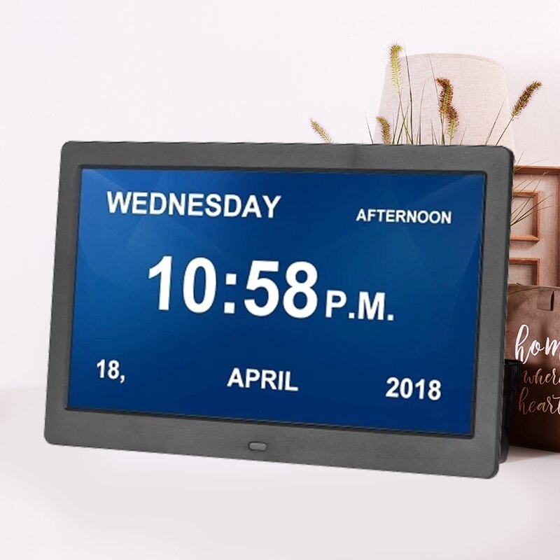 10 Inch Digital Alarm & Photo Frame LED Sn Simple Eletronic Photo Album Support Clock/Calendar/Time Setting/Music/Photo/Vide