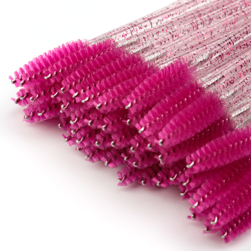 5/25/50 pezzi pennelli per ciglia strumento per trucco pennello per sopracciglia bacchette per mascara pennelli per trucco applicatore per ciglia finte forniture per ciglia: Arancione / Raccoon