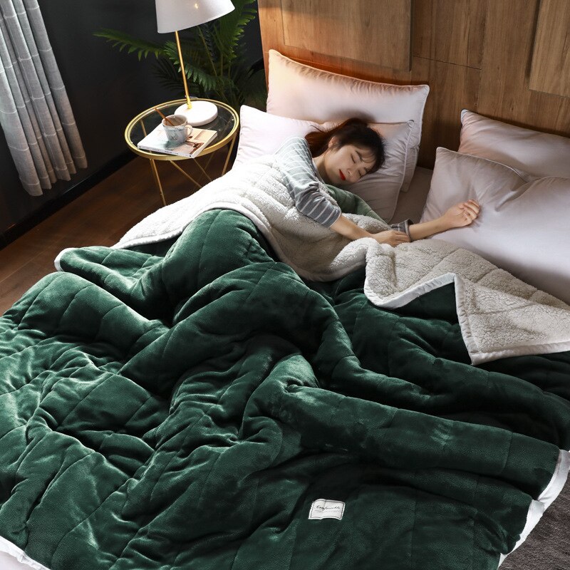Claroom polaire couvertures et jette adulte épais hiver couvertures maison Super doux couette luxe solide couvertures sur literie double