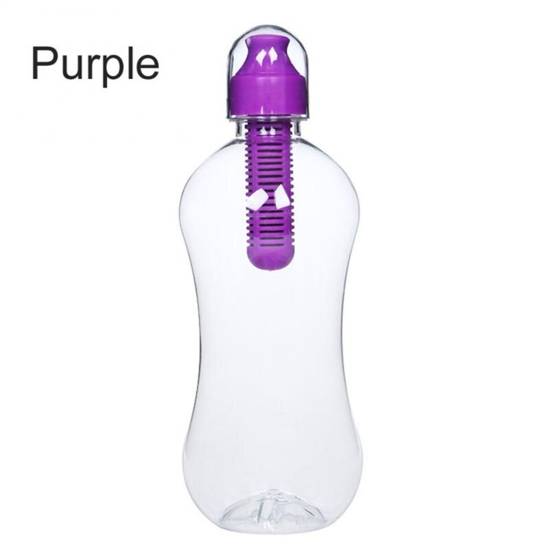 550Ml Filter Water Fles Met Ingebouwde Actieve Kool Draagbare Outdoor Reizen Waterfles Herbruikbare Huishoudelijke Drinken Fles: purple