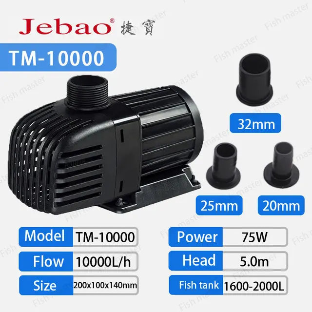 Jebao jecod  tm 3500/5000/6500/8000/10000 akvarium dykpumpe marine ferskvands akvarium dam fontænepumpe: Grå