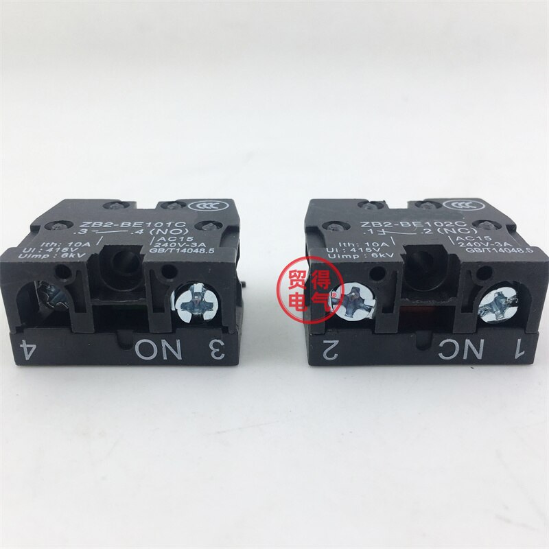 1PCS XB2 zb2-be101c 102c normally open and normally closed auxiliary contact button switch base contact mark silver point