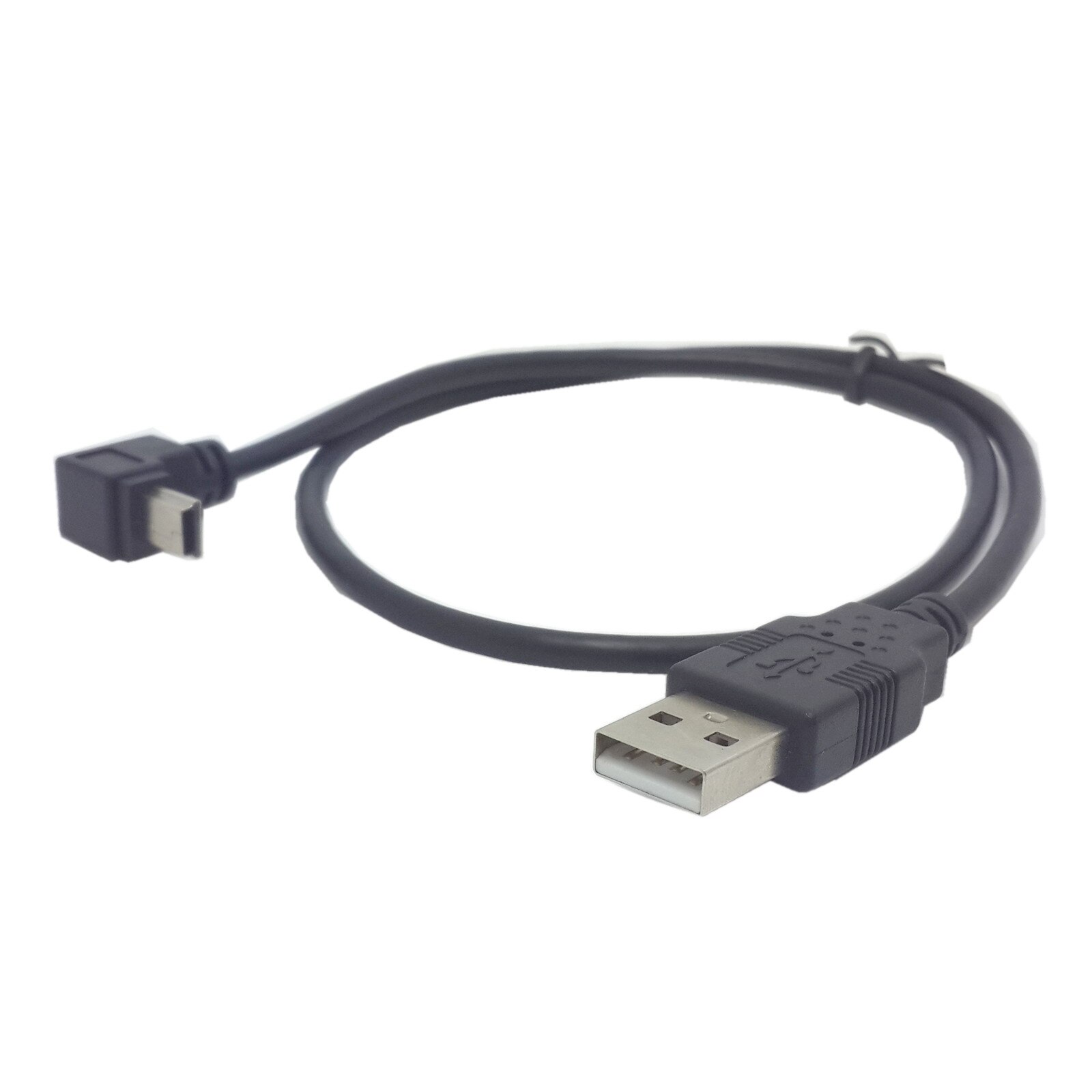 Xiwai Mini USB B 5Pin macho 90 grados hasta ángulo a USB 2,0 macho cable de datos 0,5 m