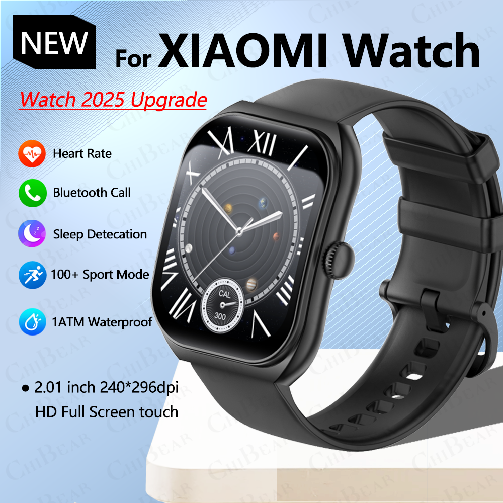 2025 Nuovo 2.01-Pollici Grande Schermo HD Smartwatch 1ATM Impermeabile Modalità Multi-sport Frequenza Cardiaca Chiamata Bluetooth accorto guarda per XIAOMI