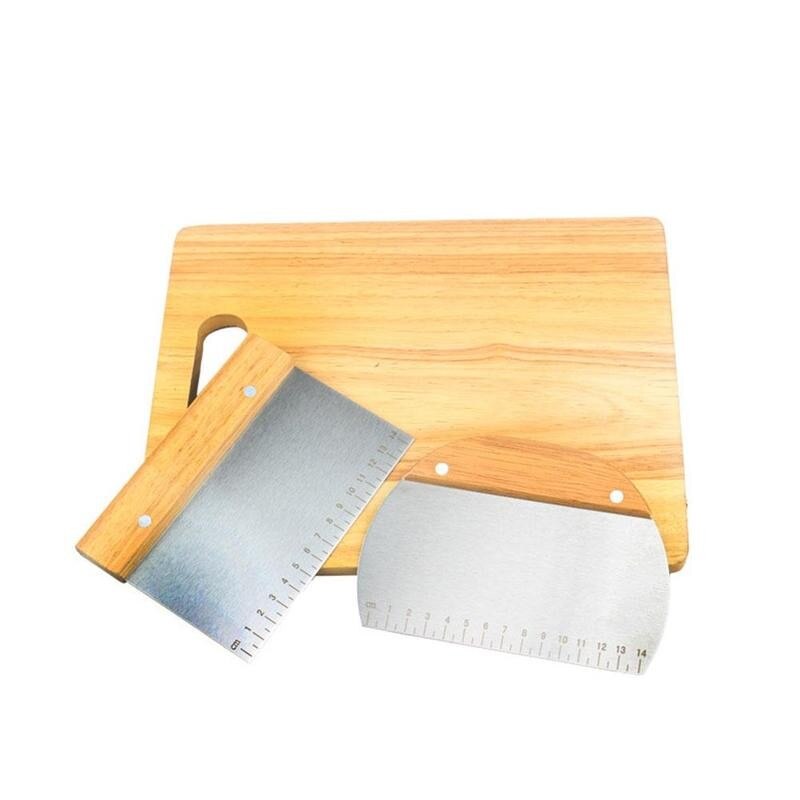 1 ud. Espátula para masa de acero inoxidable cortador de pastelería graduado para pan galletas masa espátula herramientas para hornear utensilios de cocina