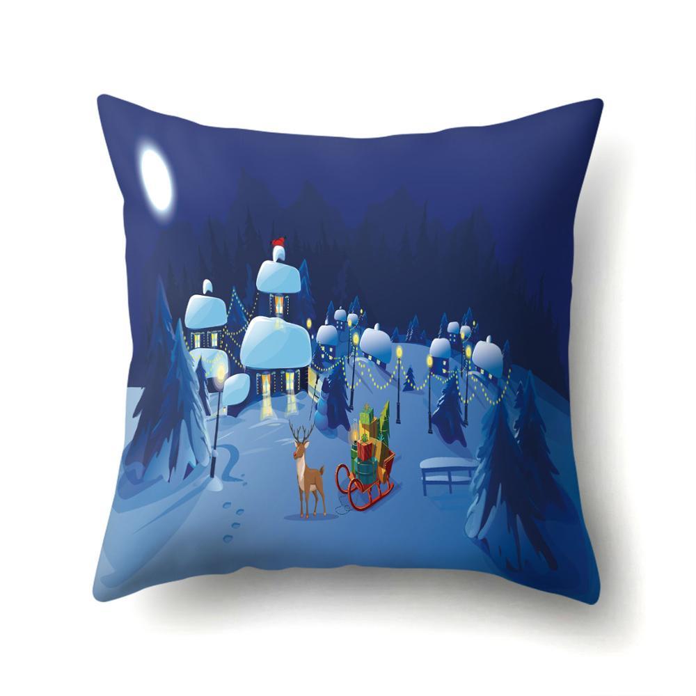 Mignon cerf noël housse de coussin Polyester décoratif jeter oreiller noël nouvel an décor à la maison cojines decorativos para canapé 40543: 2BZ-40543-093