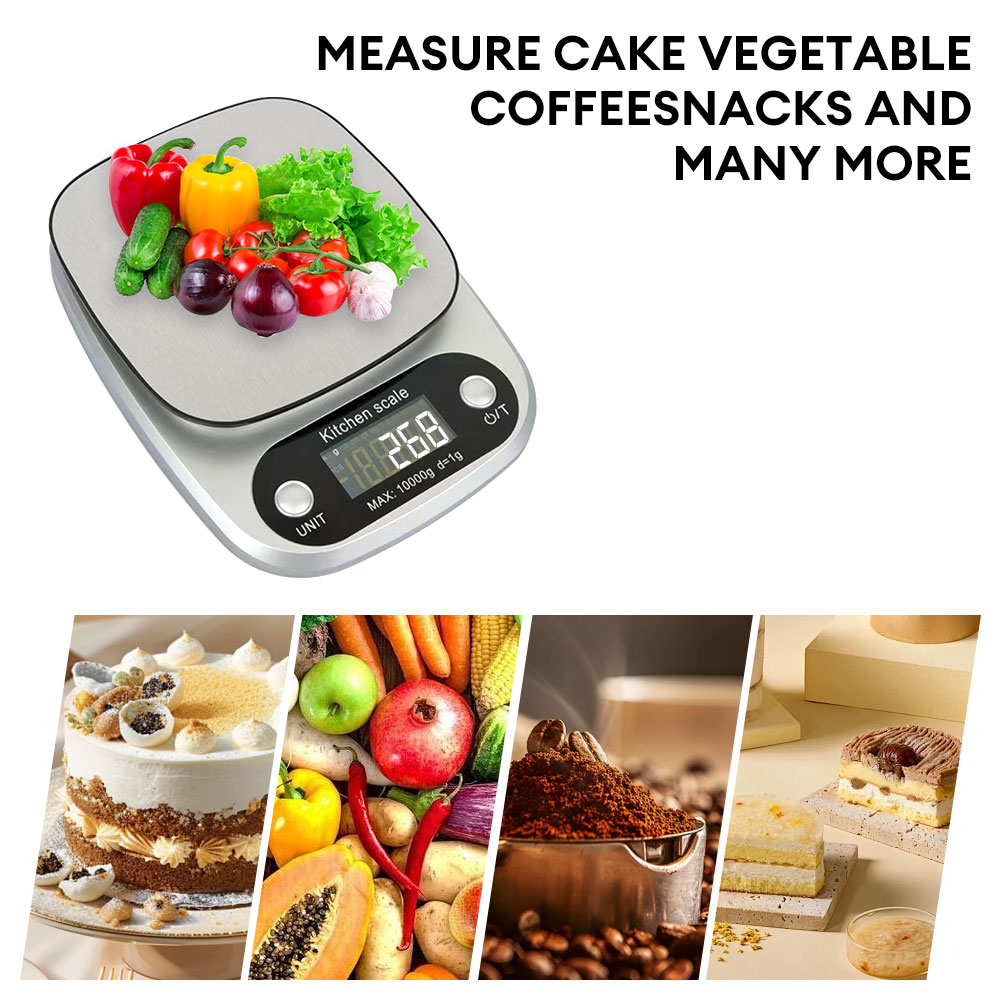 Báscula Digital de cocina de 10Kg/1g, báscula pequeña para alimentos, pantalla LCD, báscula Digital de peso de gramos, herramientas de medición multifunción para joyería