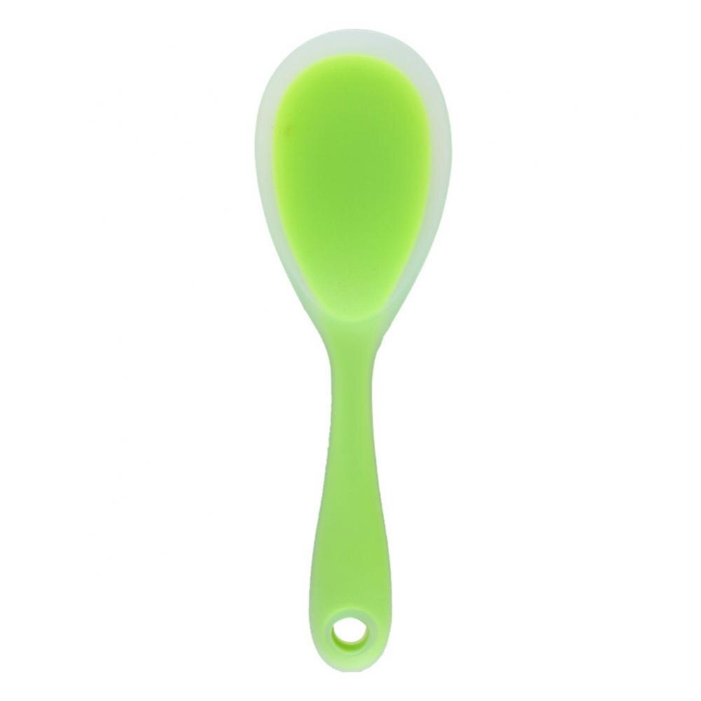 1PC Kitchen Tool Rice Server Rice Spoon No-stick Silicone Rice Shovel Spoon Cooking Scoop Baking Tool Kitchen: Translucent Green