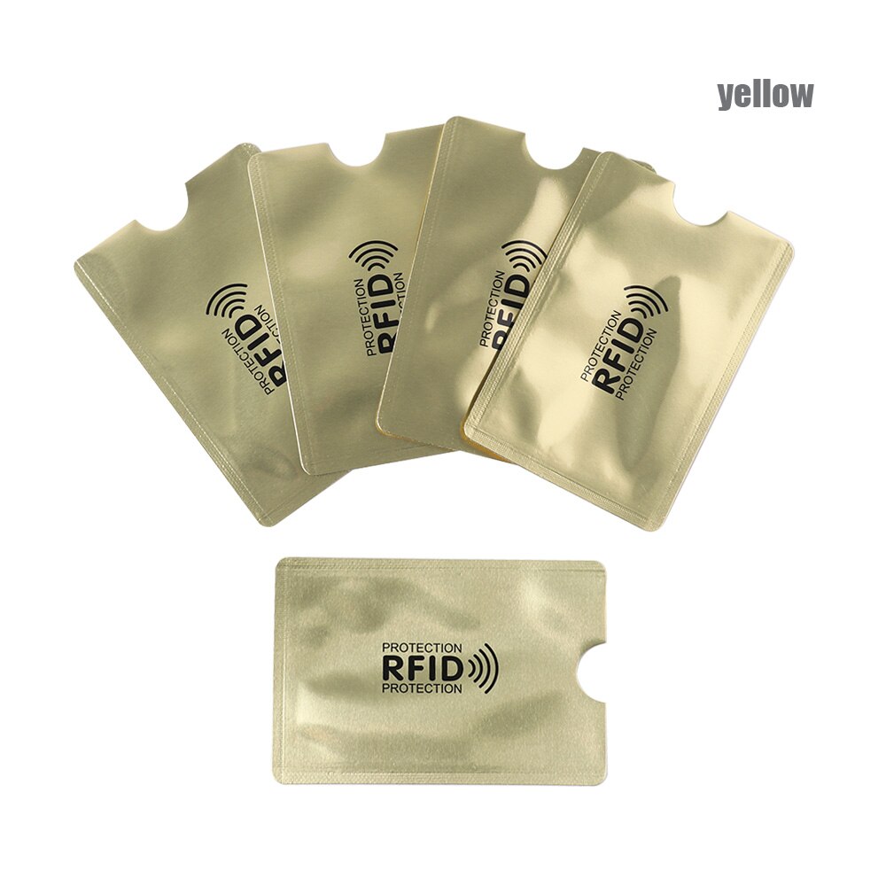 10 stks/partij Anti Rfid Portemonnee Blokkeren Reader Lock Bank Kaarthouder Studenten Id-kaart Bescherming Metalen Creditcardhouder Aluminium: YELLOW