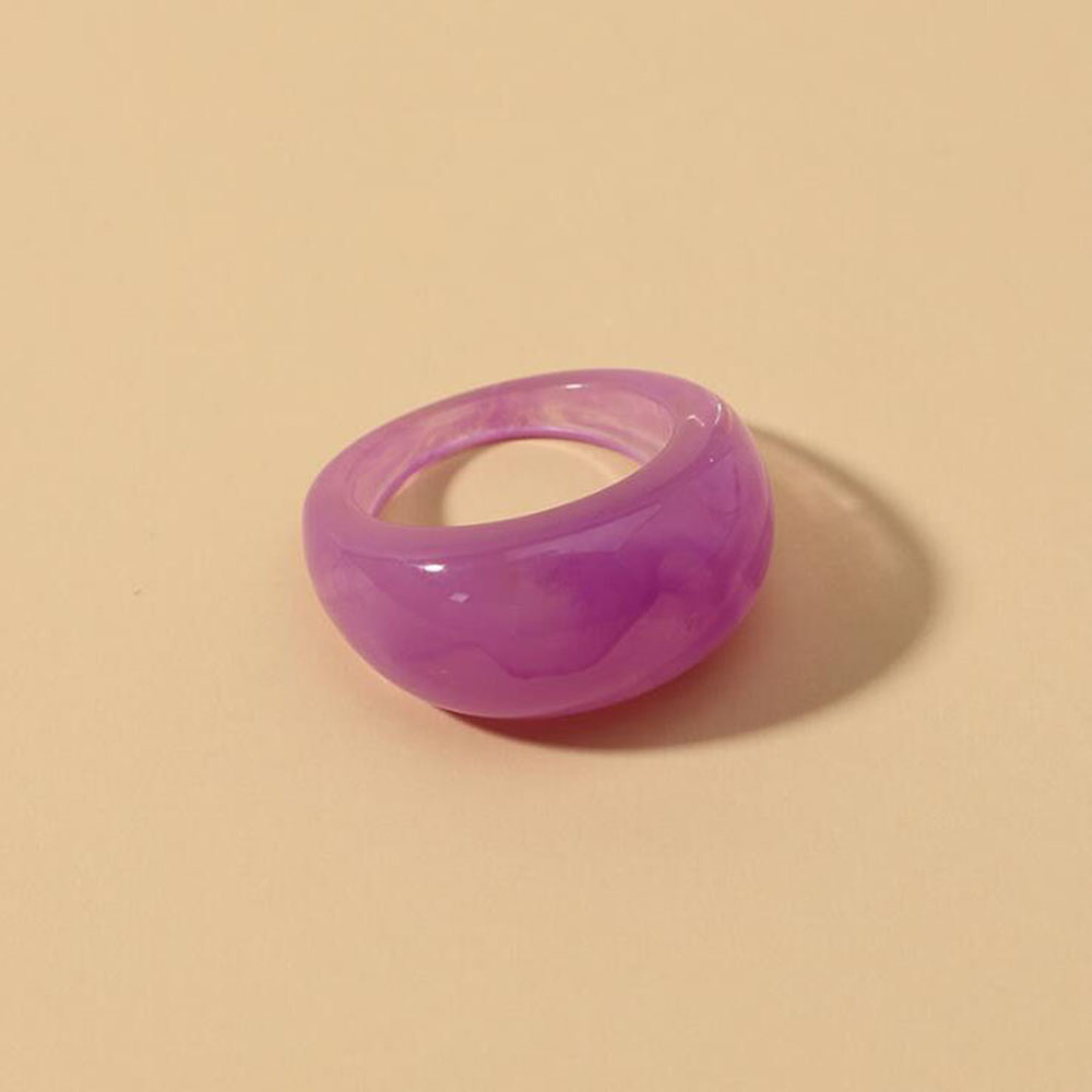 Ensemble de bagues en acrylique Transparent coloré pour femmes, bagues géométriques en résine transparente, à la , bijoux de fête,: GRIS
