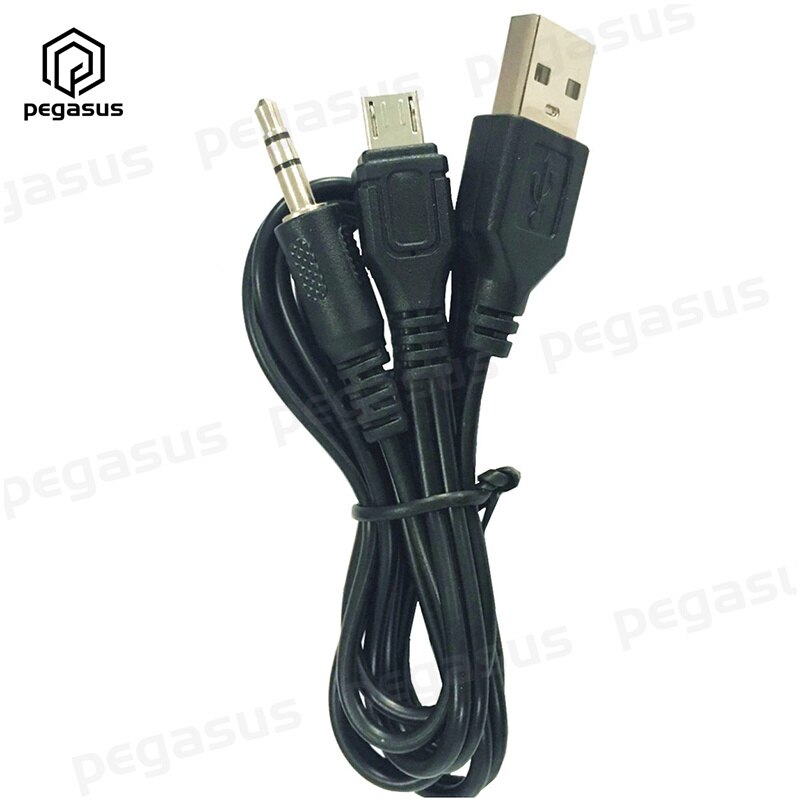 0.5M Micro 5 Pin Male Naar Dc 3.5Mm Jack + Usb 2.0 Male Audio Kabel Voor Android Apparaat s7 Aux Lading Cord