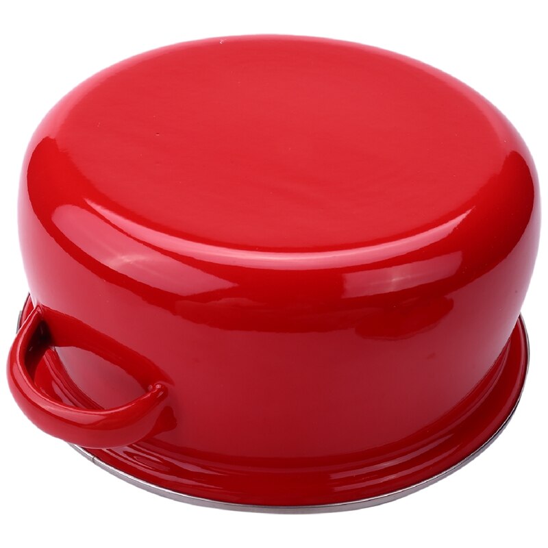 18Cm 1.5L Tomato Enamel Soup Pot Stockpot Mini Saucepan Milk Egg Noodles Cooking Pan For Induction Cooker Gas Cooker