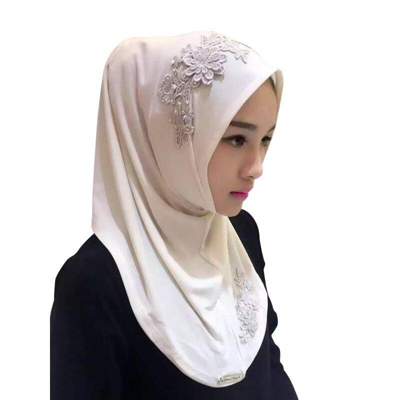 Ladies Lace Embroidery Headband Hijab Islamic Scarves Bonnet Shawls Muslim Scarf Women Hijab Islamic 11 Colors: 2