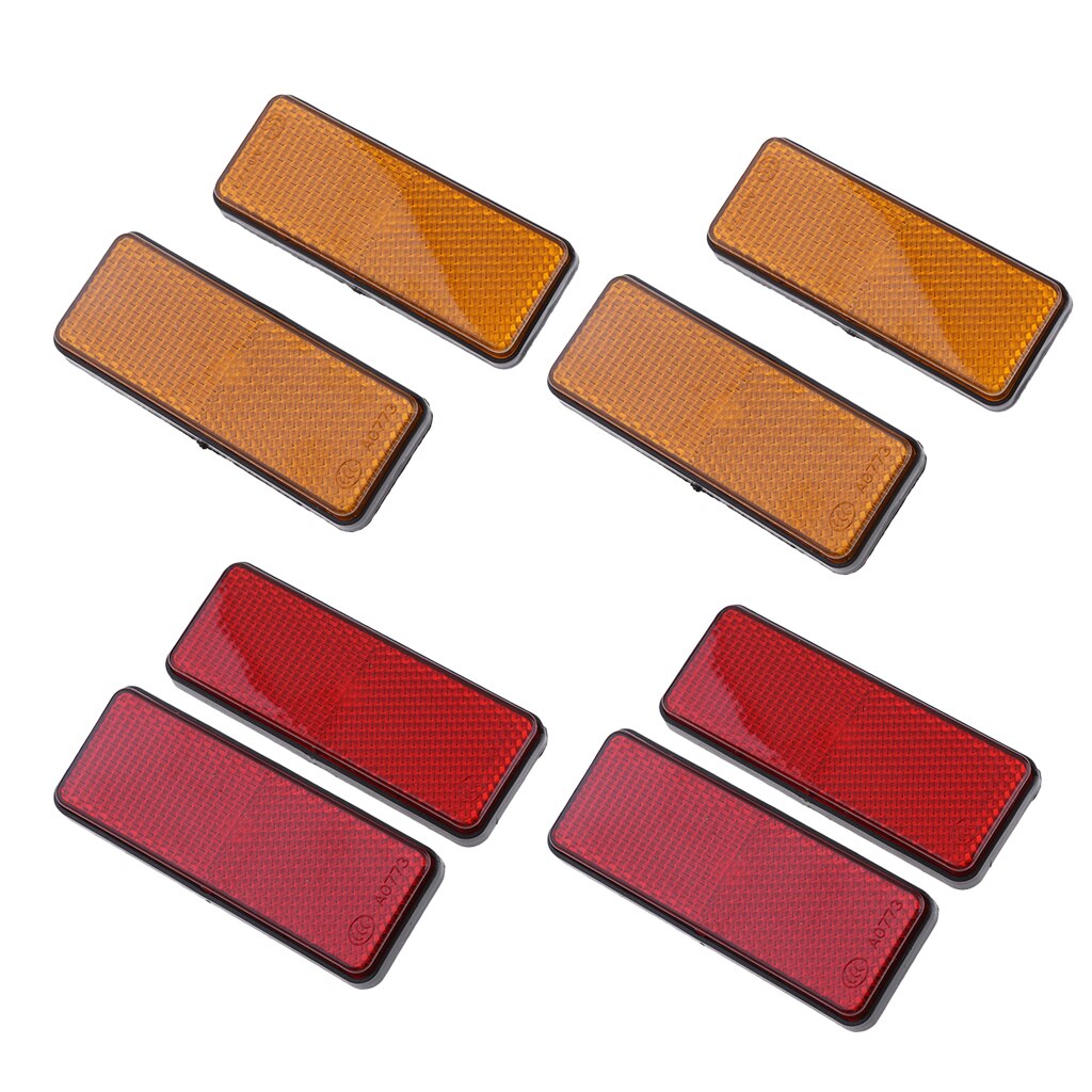 8pcs Rechthoek Reflectoren Universal voor Motorfiets ATV Dirt Bike Scooter