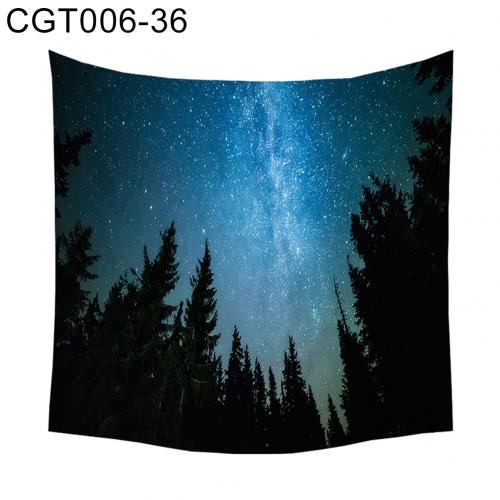 Tapisserie arbre forêt étoile ciel tournesol tenture murale tapisserie tapis toile de fond décor mur tissu tapisseries macramé: CGT00636 130x150cm