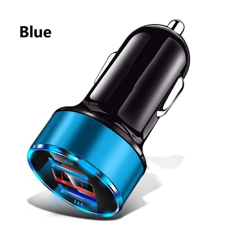 Cargador de coche de carga rápida 3,0 Cable de carga rápida USB tipo C para Huawei P40 P30 P20 Pro Honor 10X lite 9X 9A: Car Charger Blue