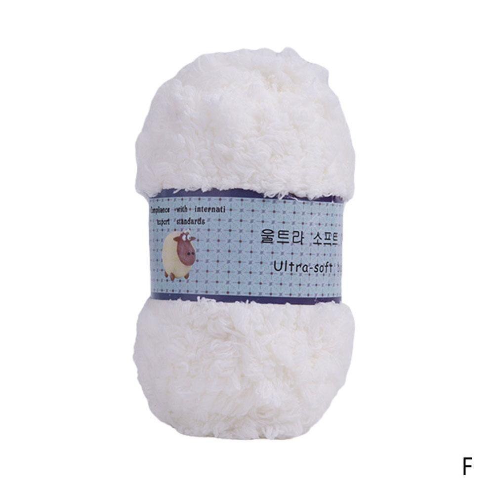 Soft Smooth Yarn Baby Knitting Wool Yarn Thick Yarn Fiber Velvet Yarn Hand Knitting Wool Crochet Yarn for DIY Sweater: F