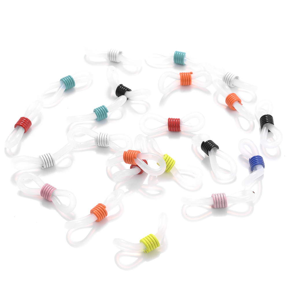 50 Uds. Conector de gancho para la oreja para gafas, cadena para gafas, extremos de retenedor, soporte para cable de cuerda, retenedor de correa, accesorios de bucle final