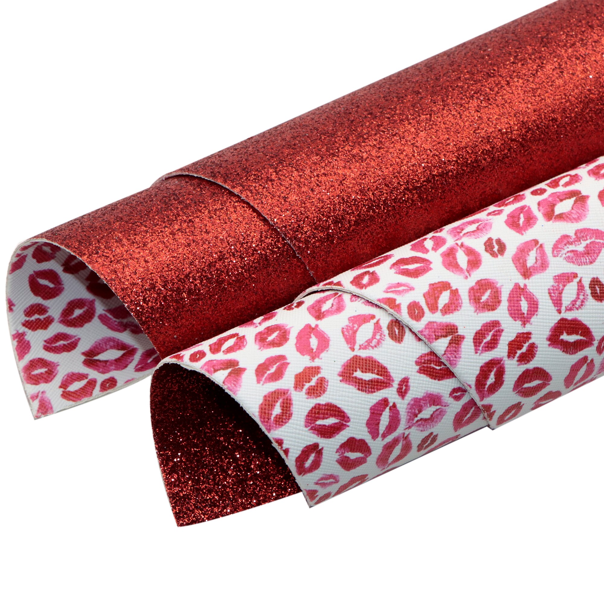 Double Sided Faux Leather Sheets Love Rabbit Plaid Printed Synthetic Leather Fabric for Easter Valentine's St. Patrick's Day: 1124513001
