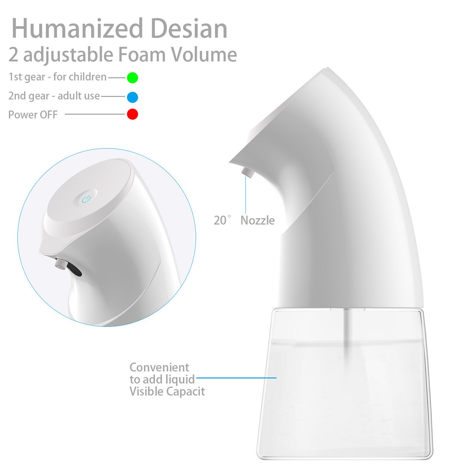 Simpleway 450ml Automatic Induction Hand Washer 0.25s Infrared Sensor Hand Sanitizer Contactless Hand Soap Dispenser For Clean