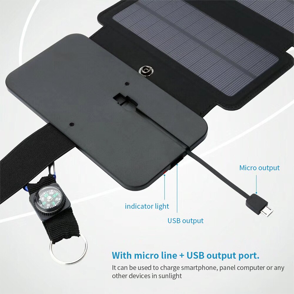 Portable Folding Solar Charger Cells 12W Outdoor Solar Panels Bag USB Output Devices for Smartphones