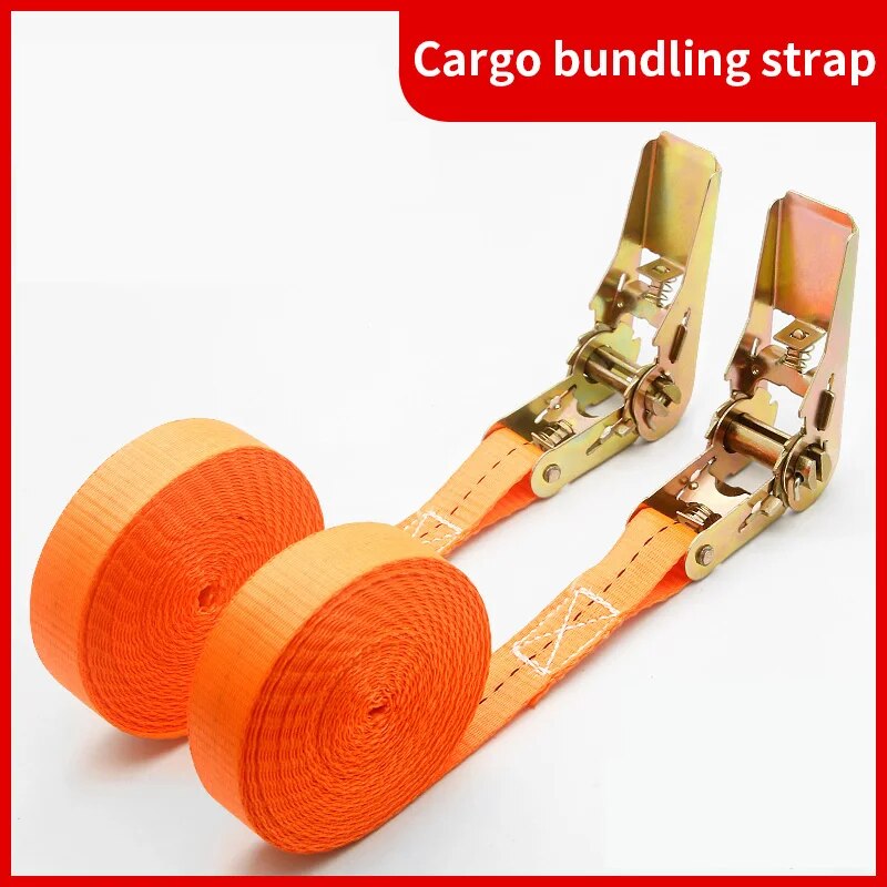 Cinghie di carico con fibbia in metallo resistente per auto e camion - Robusta cintura a cricchetto per bagagli sicuri e trasporto di carico