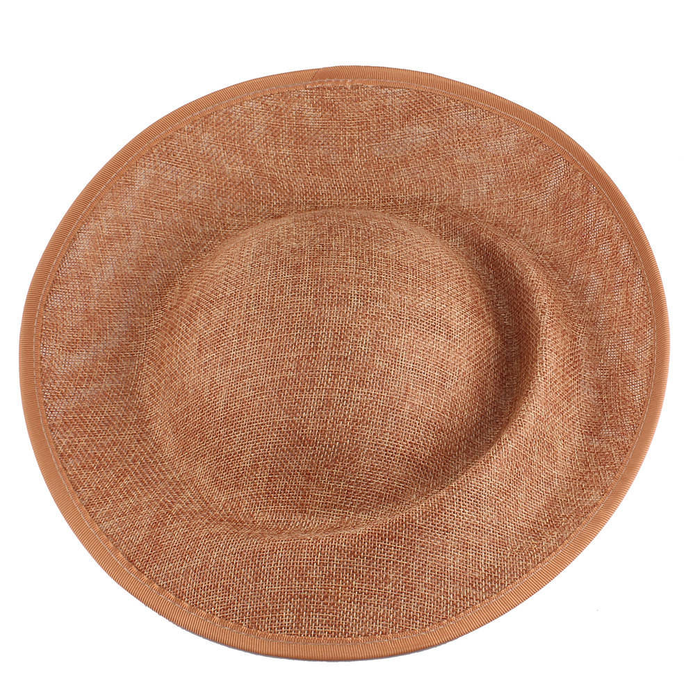 Bride 30CM Round Fascinators Beses Wedding Headdress Ladies Millinery Hat Fascinator DIY Hair Accessories: 4G / khaki