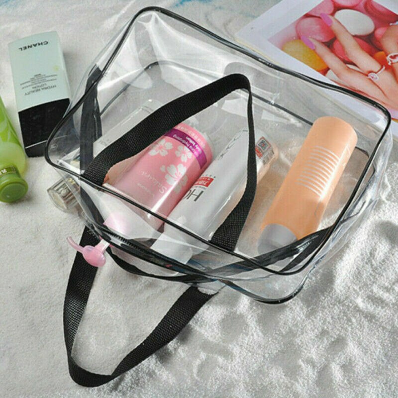 Kosmetikpose pvc klar gennemsigtig plast rejse kosmetikpose lynlås makeup toiletartikler vandtæt arrangørpose
