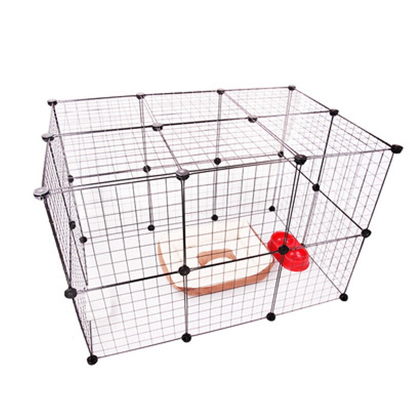 Clôture en fer pour animaux domestiques, chenil pliable pour chiot, exercice à la maison, porte de sécurité, fournitures pour chiens, caisse pour chat, lapin, Cage cochon d&#39;inde